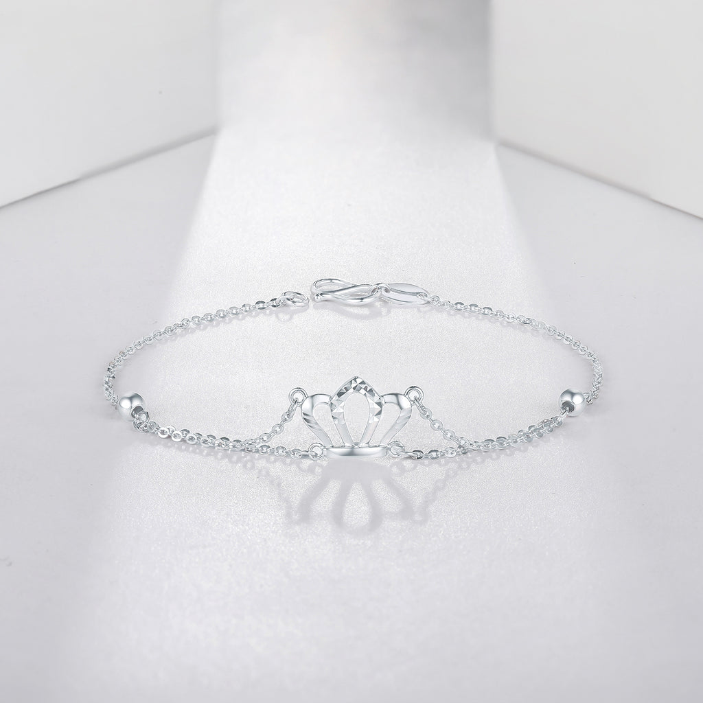 950 Platinum Chain Bracelet Crown 2.2-2.5g PT073875