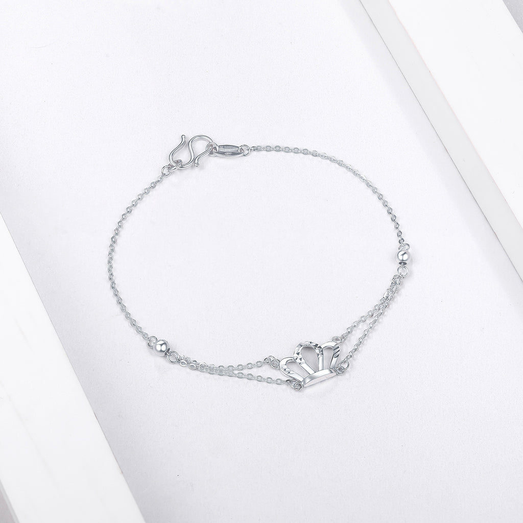 950 Platinum Chain Bracelet Crown 2.2-2.5g PT073875