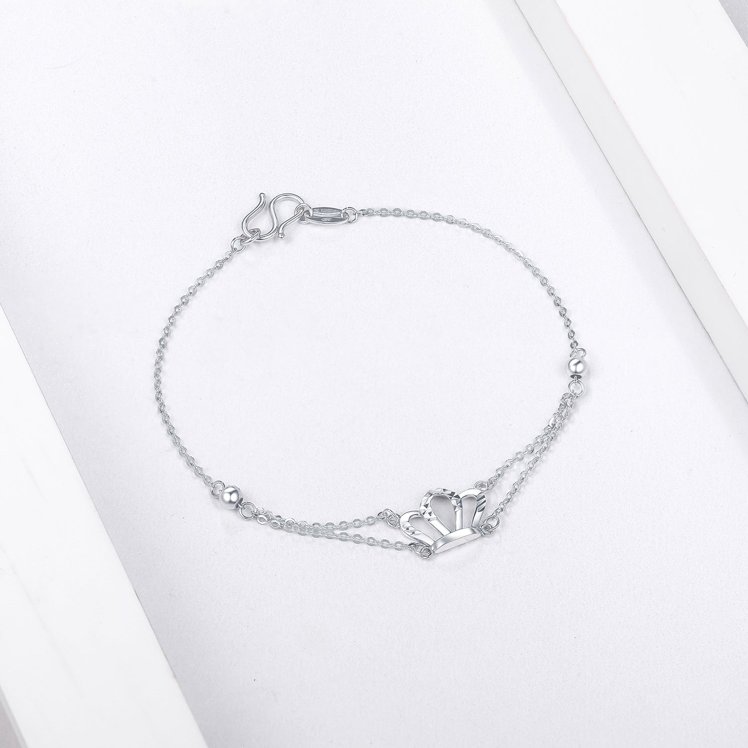 950 Platinum Chain Bracelet Crown 2.2-2.5g PT073875