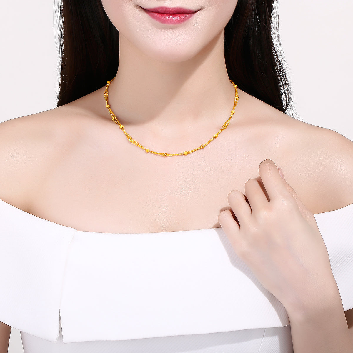999 24K Gold Necklace 8.5-9.5g AA054087