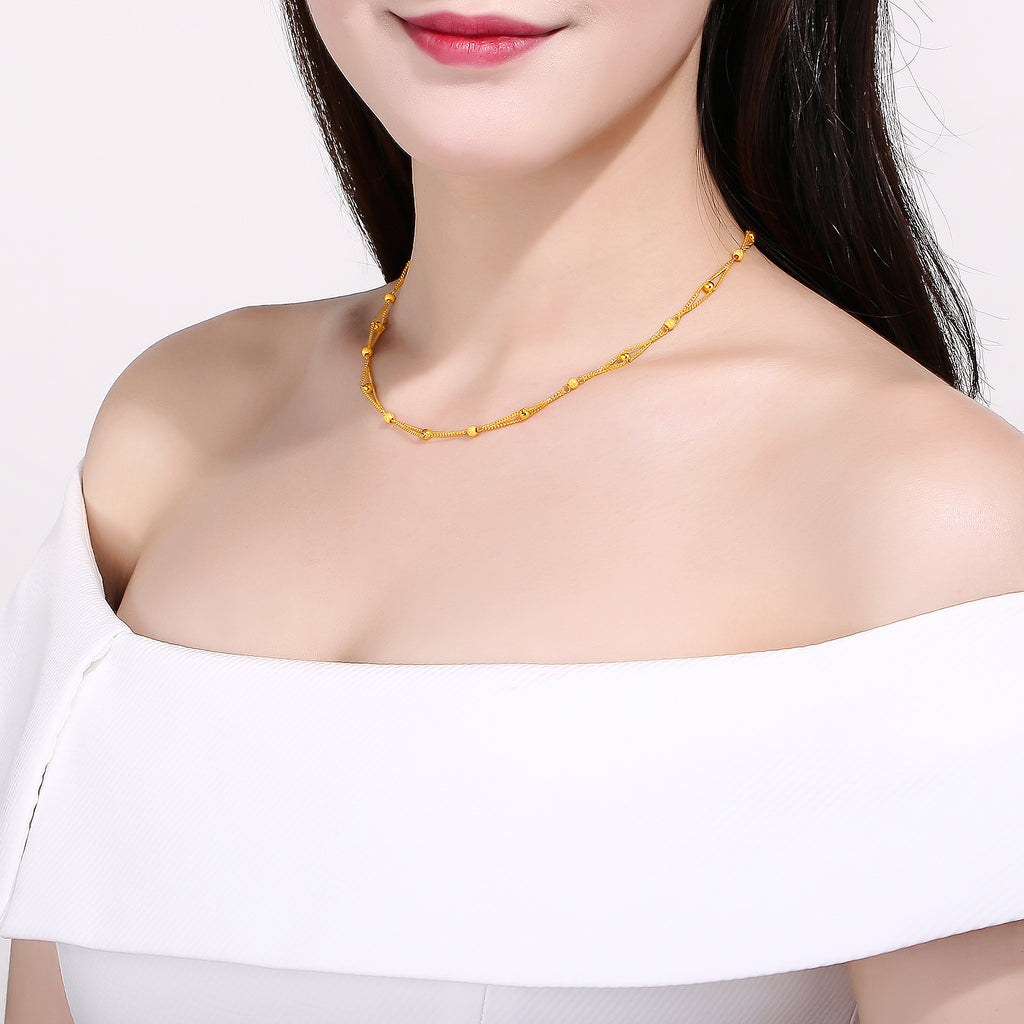 999 24K Gold Necklace 8.5-9.5g AA054087