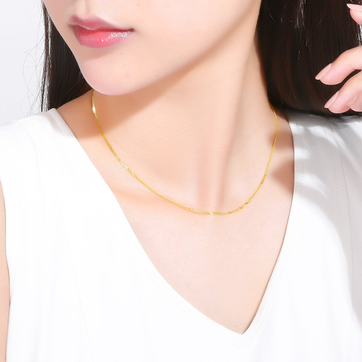 999 24K Gold Necklace 3.4-3.8g AA050784