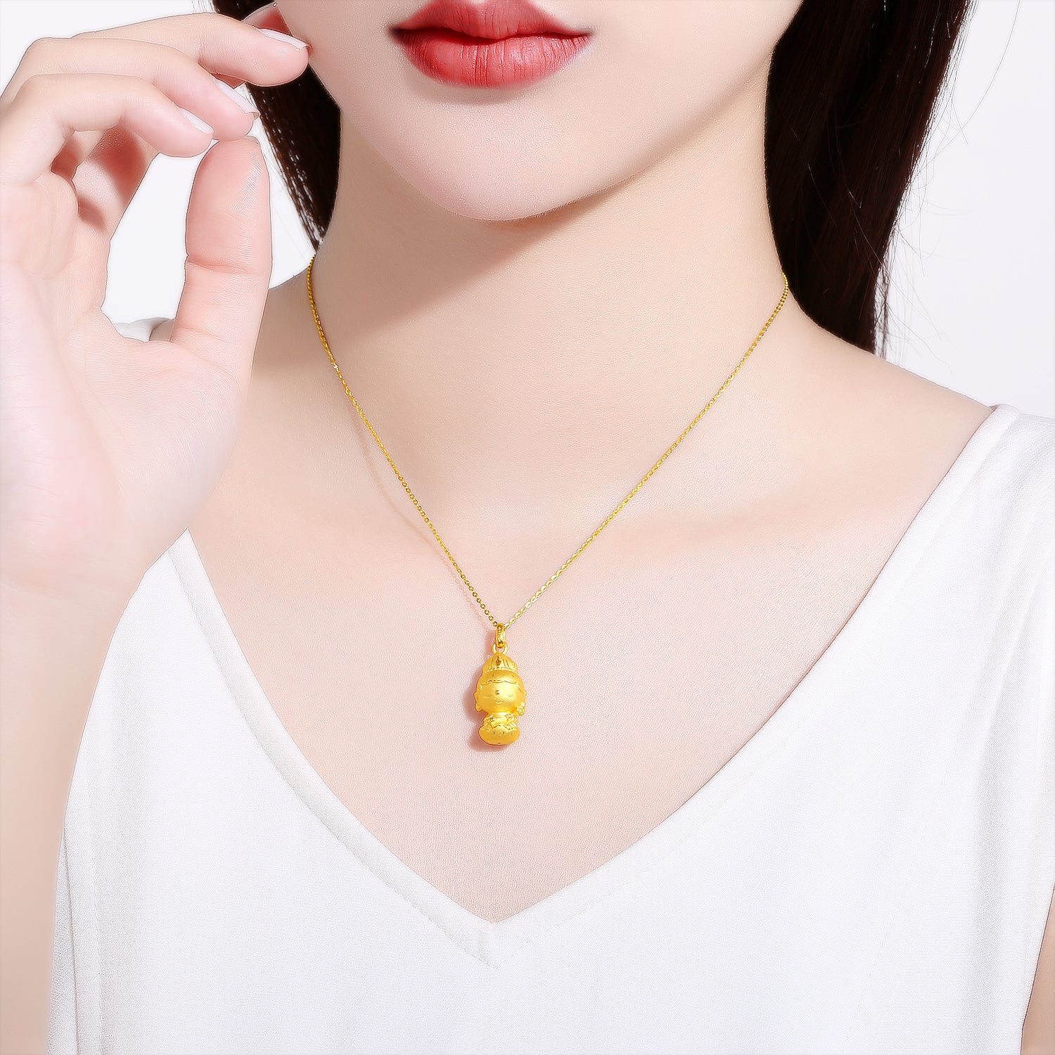   24K Gold Pendant              Mahasthamaprapta Bodhisattva 2.3-2.7g AD045044