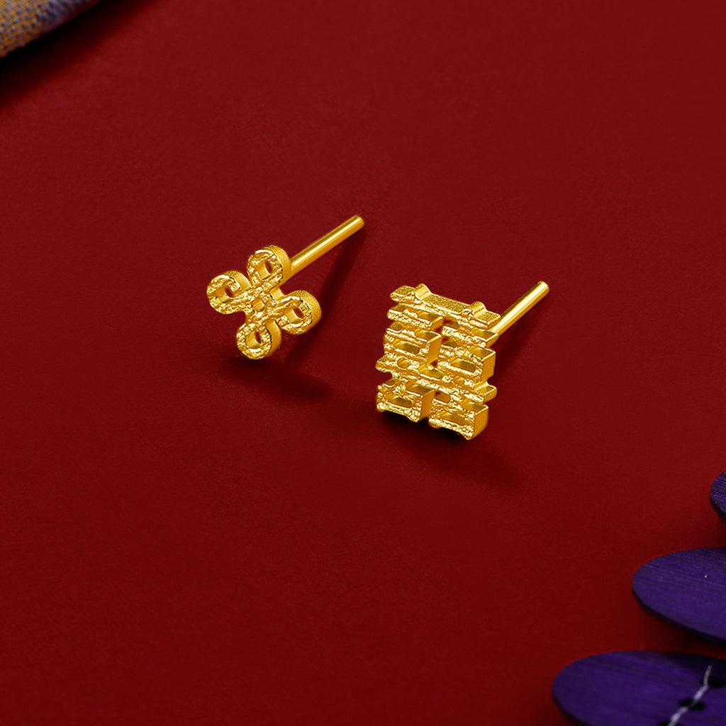999 24K Gold Earrings 1.1-1.4g AA094686