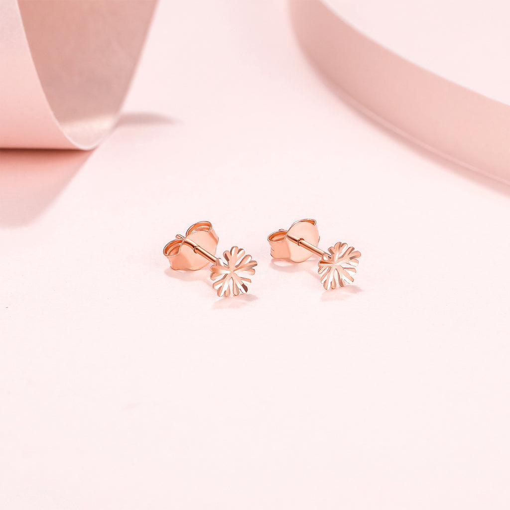 18K Rose Gold Earrings Flower 0.5-0.8g KI094628