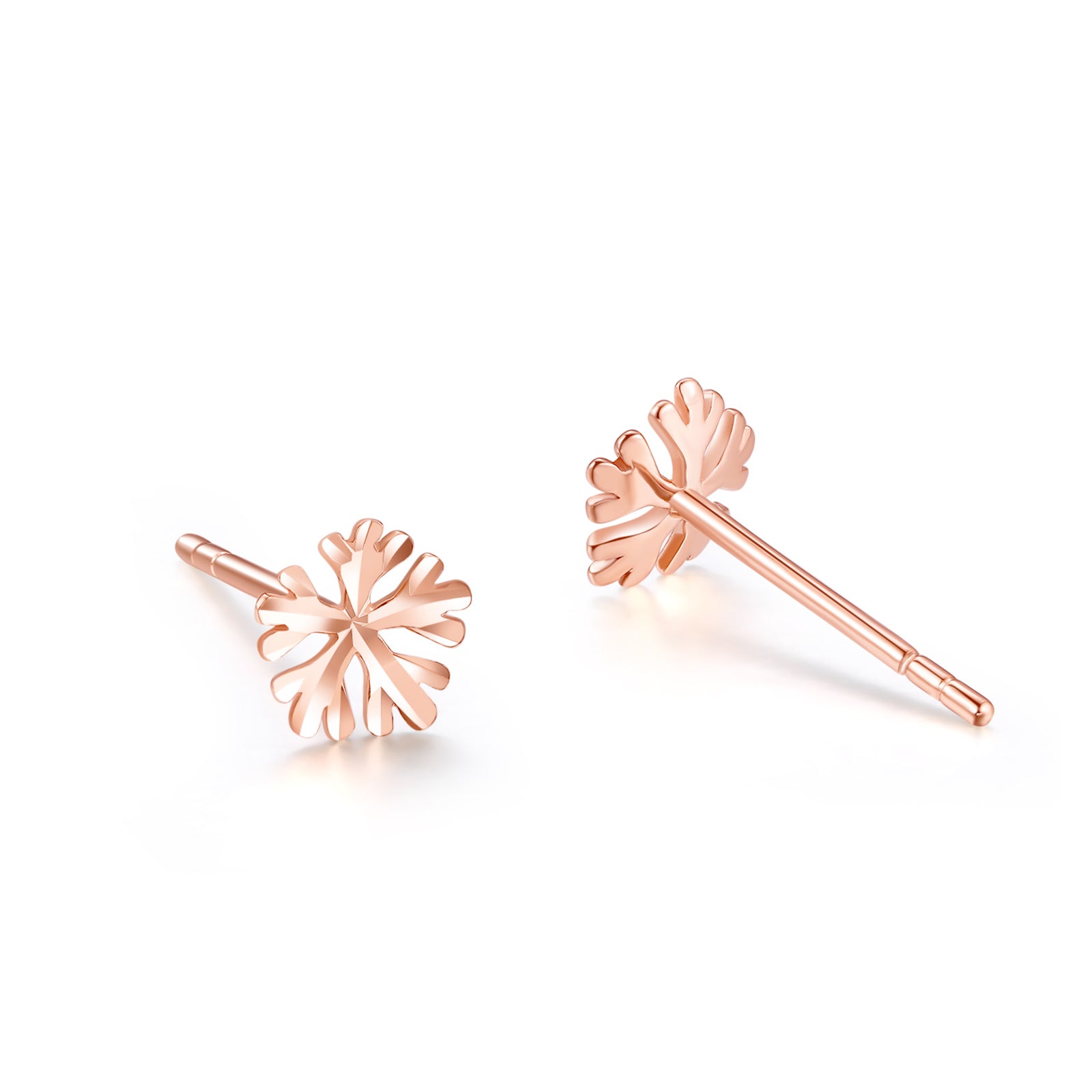 18K Rose Gold Earrings Flower 0.5-0.8g KI094628