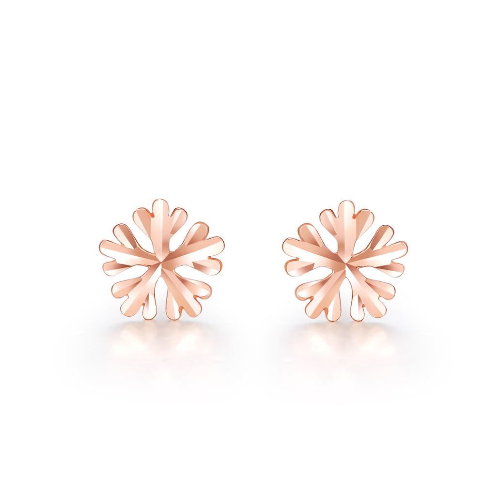 18K Rose Gold Earrings Flower 0.5-0.8g KI094628
