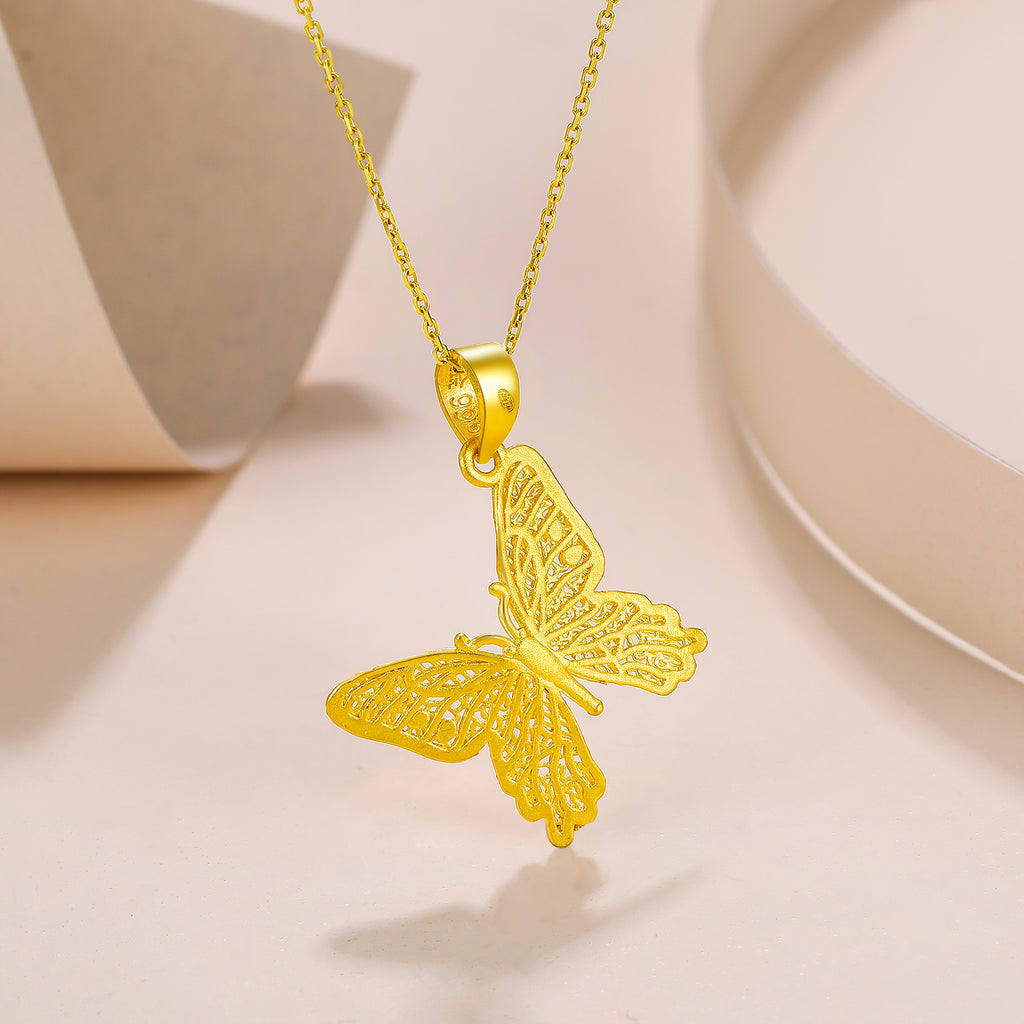 999 24K Gold Pendant Butterfly 1.5-1.8g AA044214