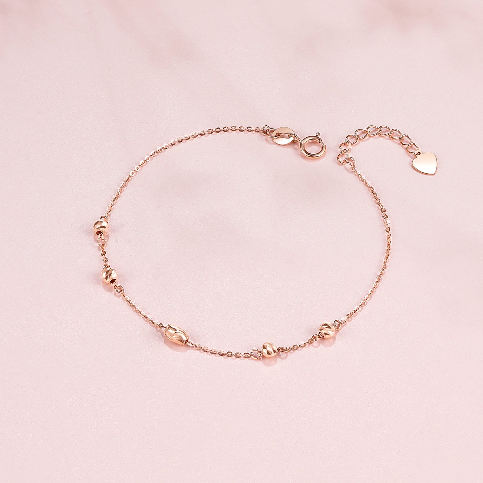 18K Rose Gold Chain Bracelet 1.1-1.3g KI075379