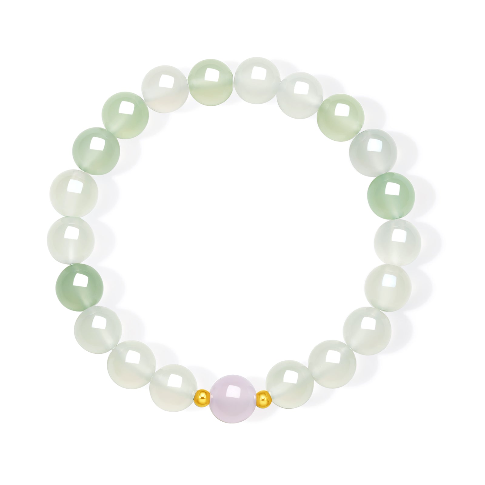 18K Gold Beaded Bracelet Chalcedony 0.03-0.05g J1915936