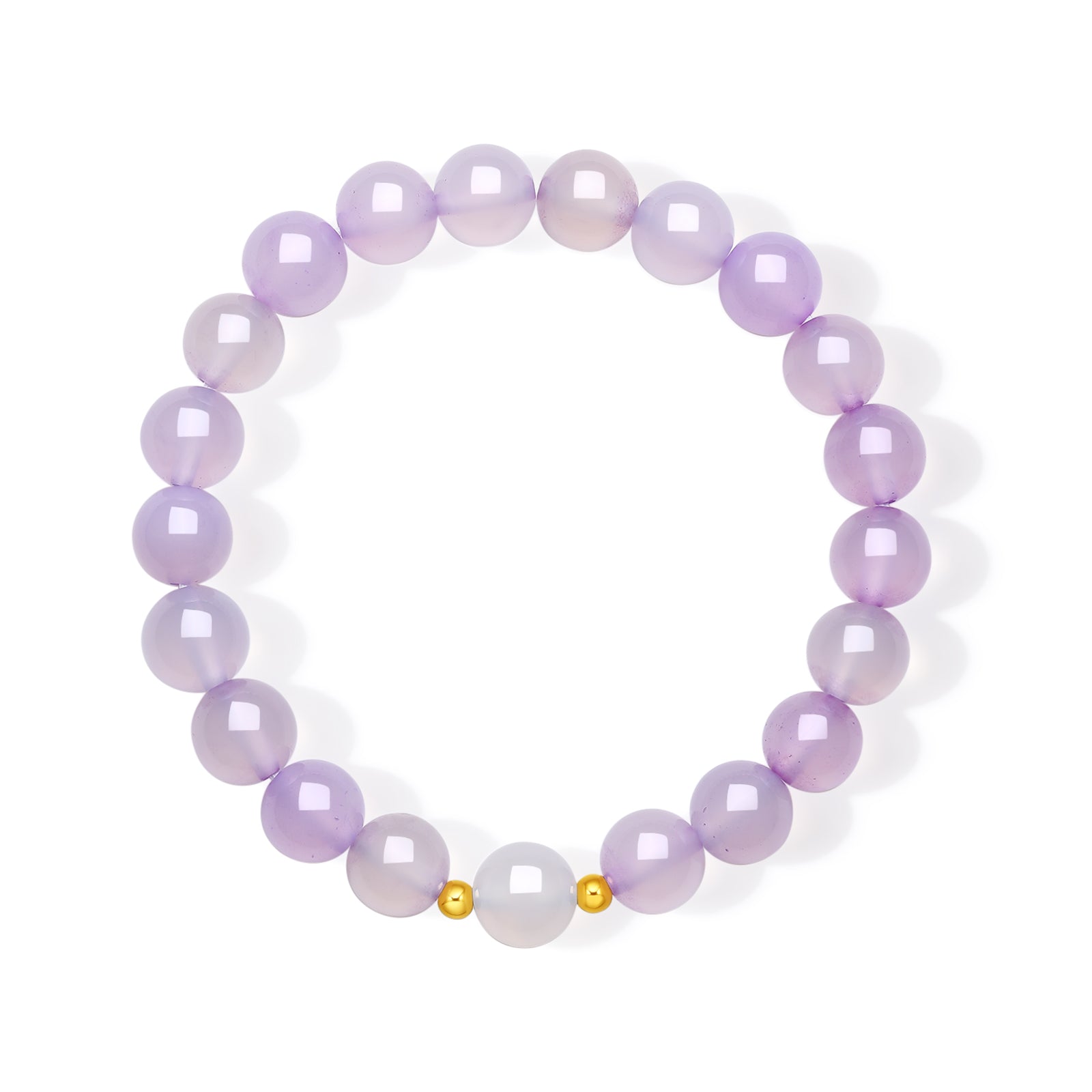 18K Gold Beaded Bracelet Chalcedony 0.03-0.05g J1915935