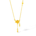 "Fantasy Forest" 999 24K Gold Pendant Necklace Flower 4.1-4.4g A0613874