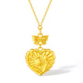 "Fantasy Forest" 999 24K Gold Pendant Necklace Heart 4.85-5.25g A0613860