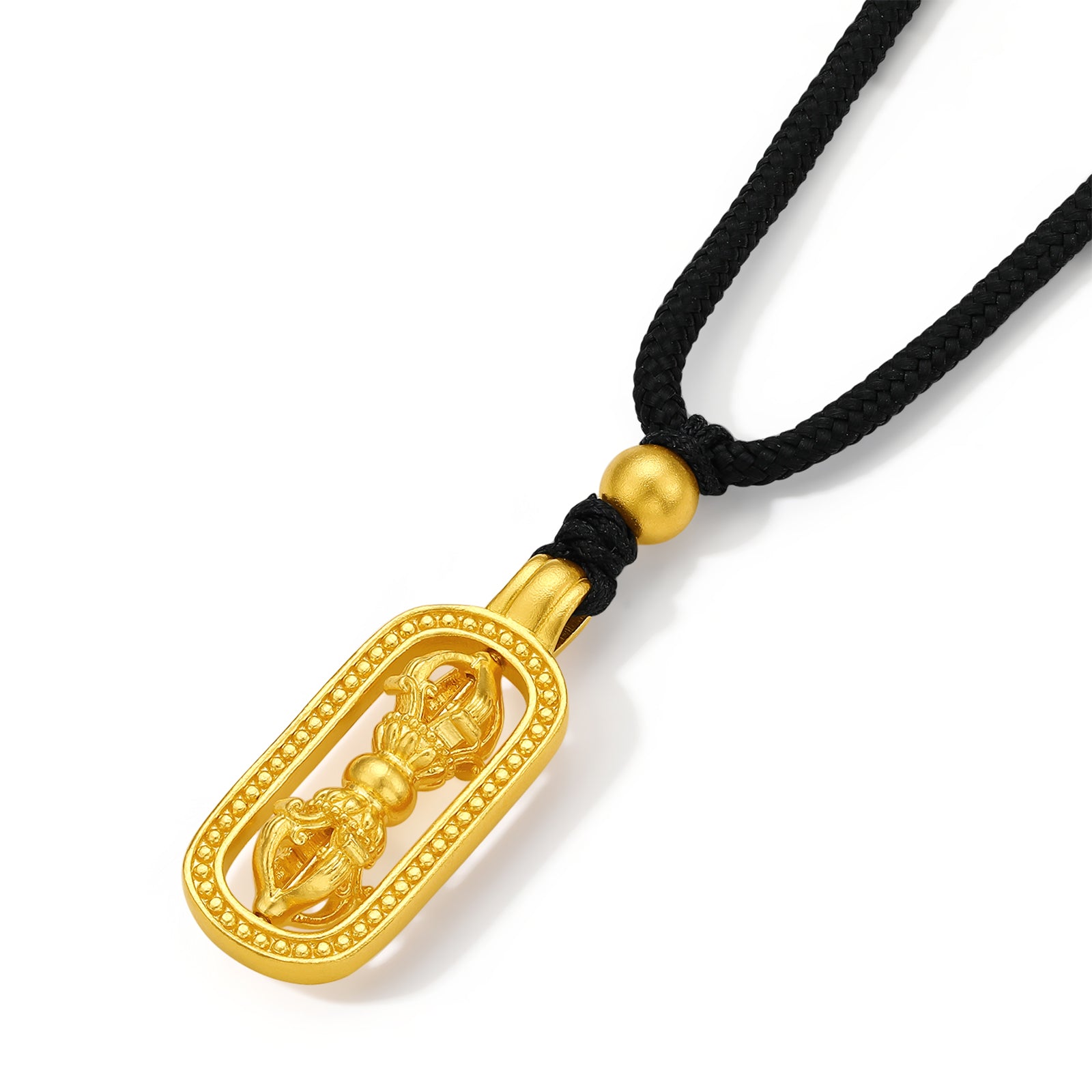 'Jiuhua Mountain' 999.9 24K Gold Pendant Necklace Vajra A0414660