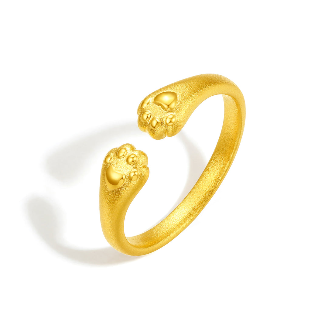 999 24K Gold Ring Cat's paw 3.8-4.5g A0112537