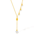 999.9 24K Gold Pendant Necklace Pearl 2.5-3.1g X0613030