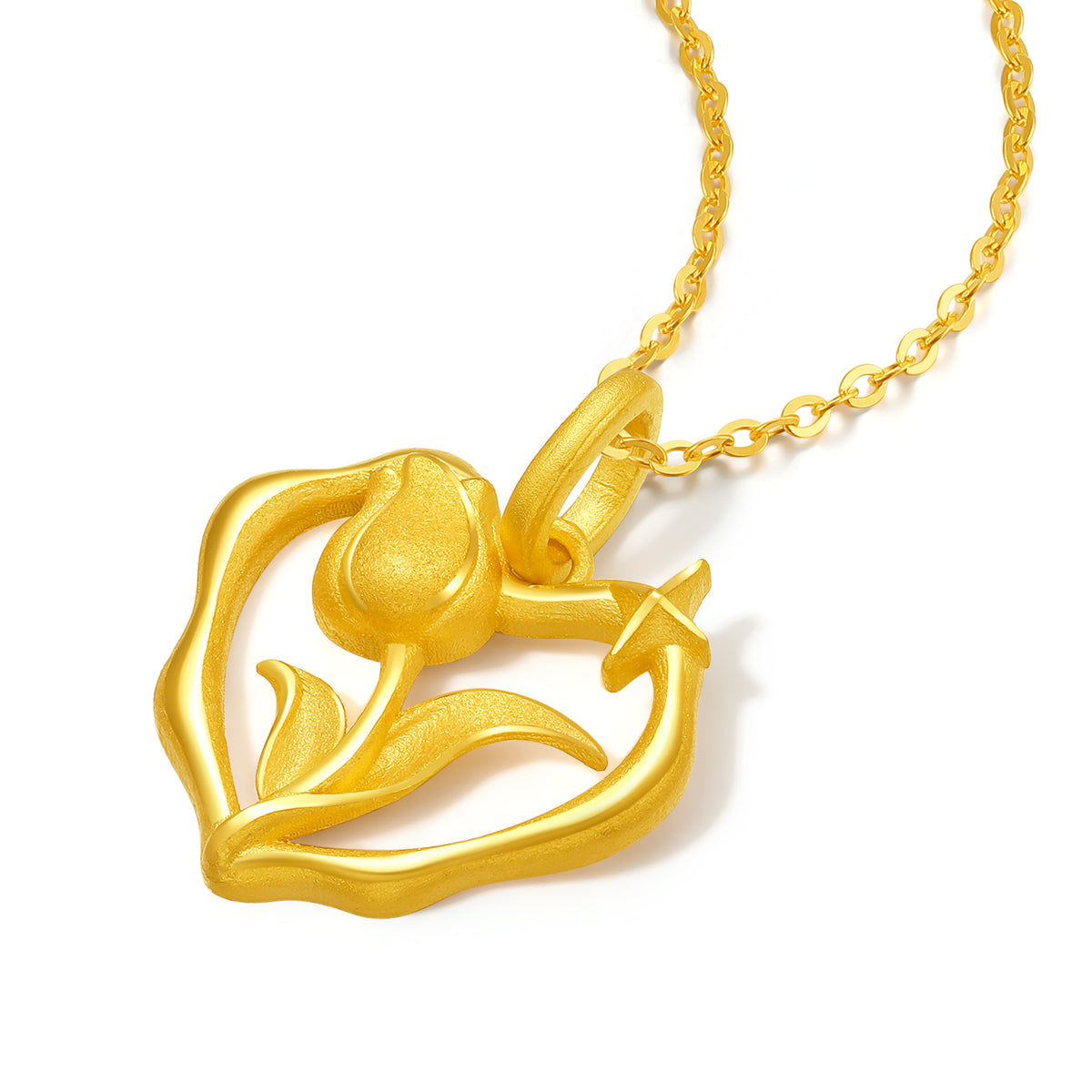 999 24K Gold Pendant Flower 2.76-3.06g A0413044