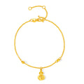 "Chinese Zodiac Horse" 24K Gold Chain Bracelet Horse 1.9-2.3g A0723994