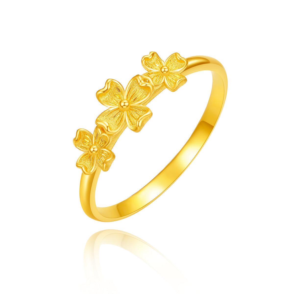 “Dream in the Garden” 24K Gold Ring Flower 2.1-2.7g A0115910