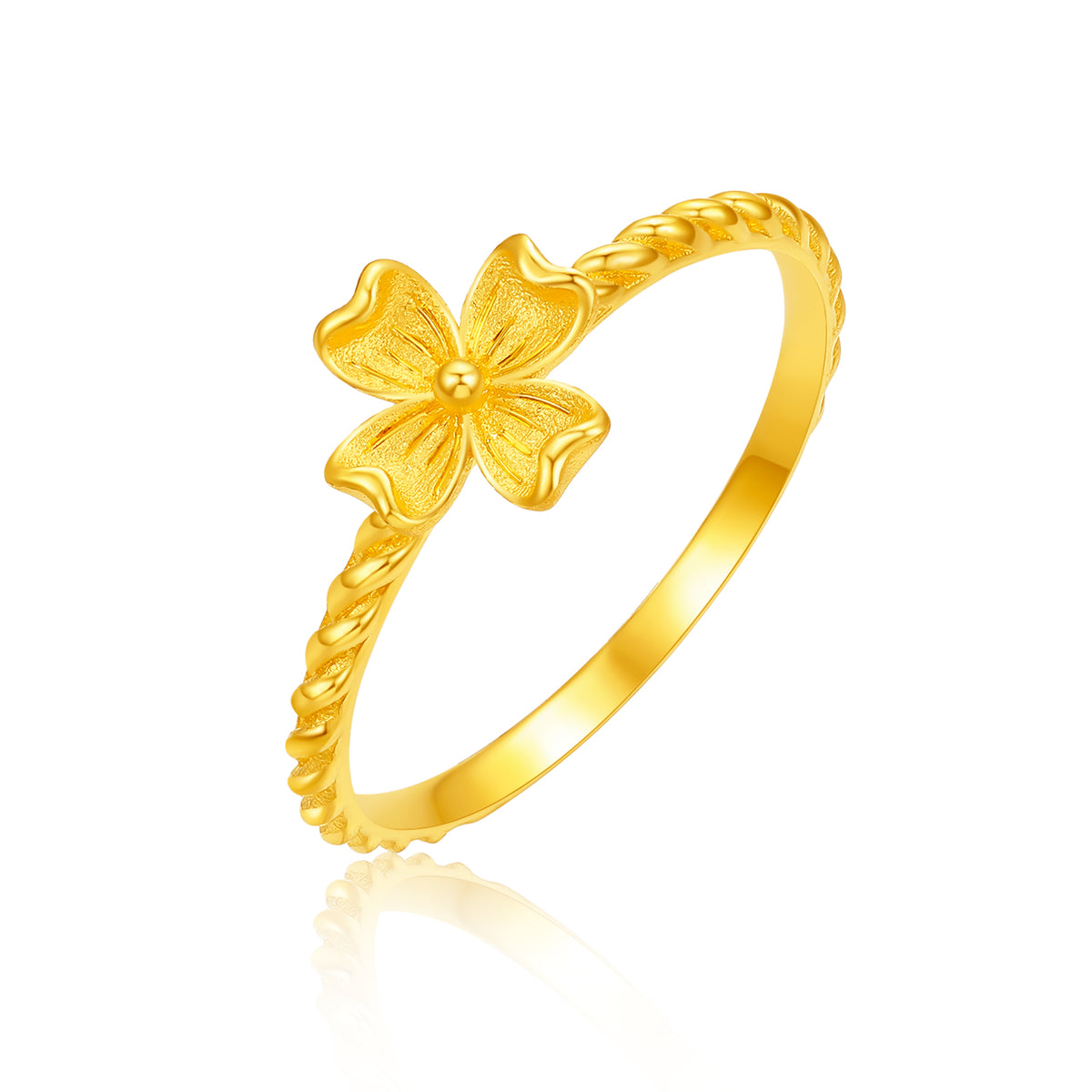 “Dream in the Garden” 24K Gold Ring Flower 1.7-2.3g A0115909