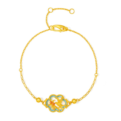 「中華文化藏品－宋錦」24K 黃金手鍊 喜鵲 3.79-4.39克 A0723908