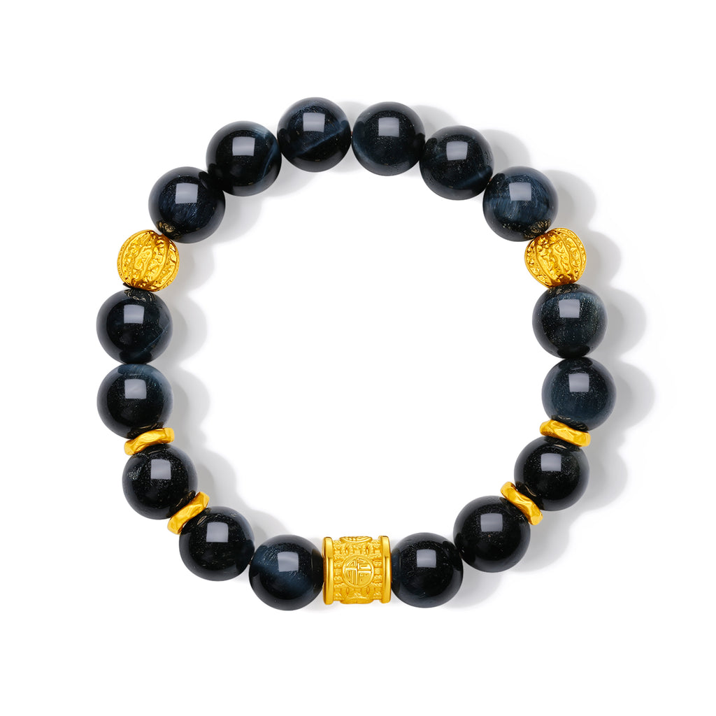 24K Gold Beaded Bracelet Tigerite 2-2.6g A1921206