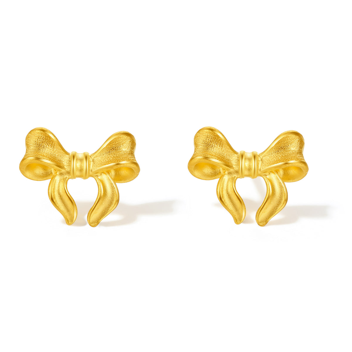 "Fugitive Princess" 999 24K Gold Earrings Bow 2.8-3.2g A0912628