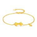 999 24K Gold Chain Bracelet Bow 2.9-3.2g A0713717