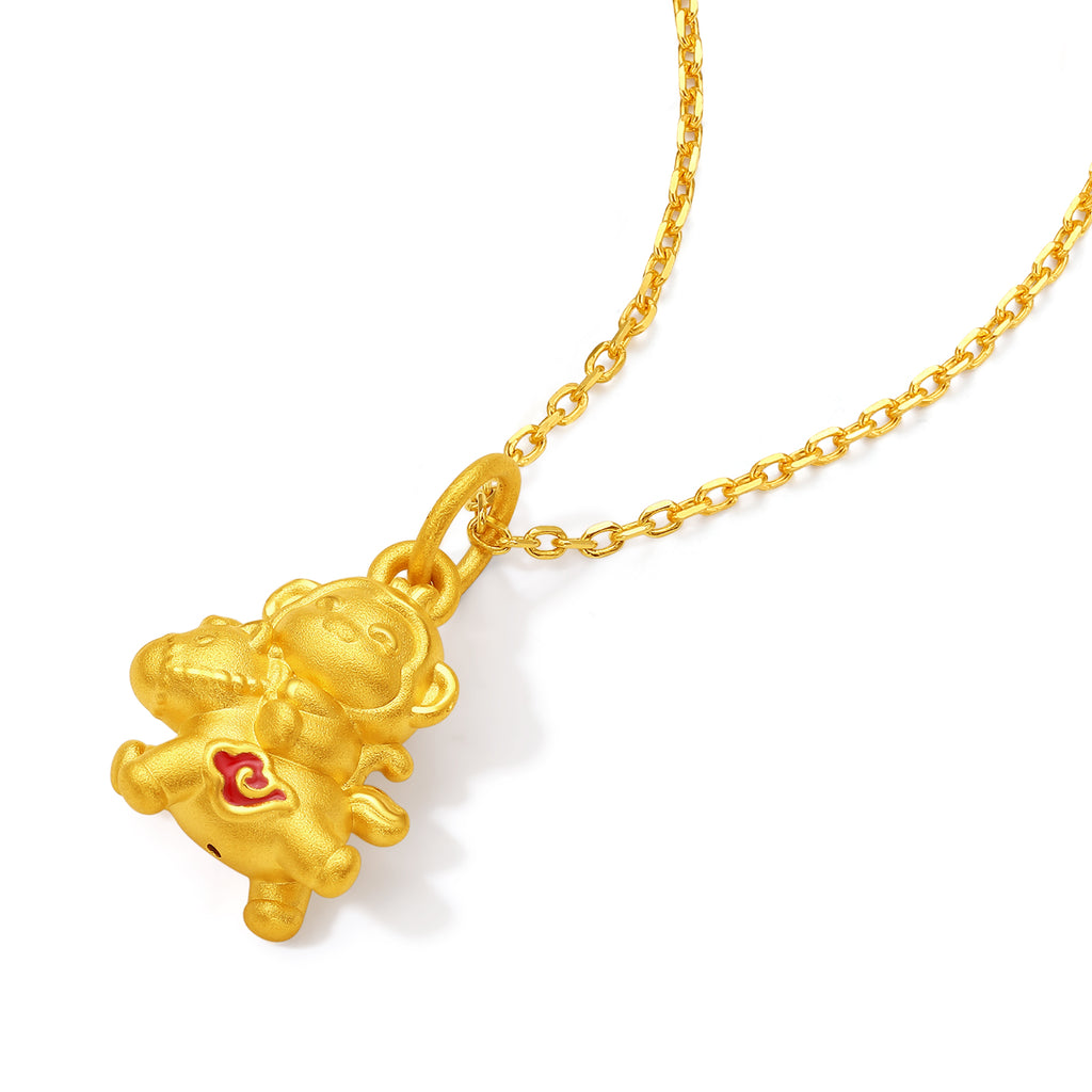 'Year of the Horse' 24K Gold Pendant Horse Monkey 1-1.3g A0416118