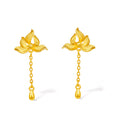 999 24K Gold Earrings Flower 2.7-3g A0922139
