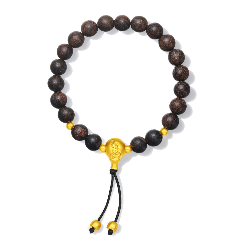 九華山' 24K金珠手鍊 木珠 地藏菩薩 A1914668