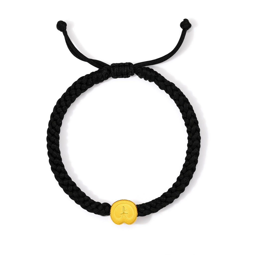 "Year of the Horse"  24K Gold String Bracelet 0.7-1g 18cm-24cm A1716117