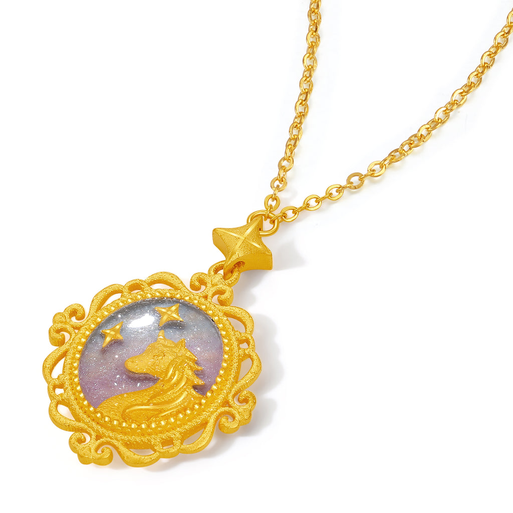 'Year of the Horse' 999.9 24K Gold Pendant Necklace Horse 4.7-5.2g 40cm-45cm A0621578