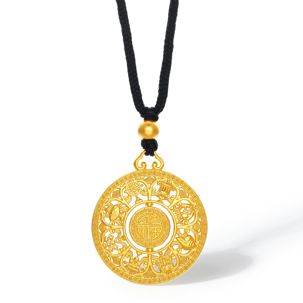 999 24K Gold Pendant Luopan 14-16g A0413470