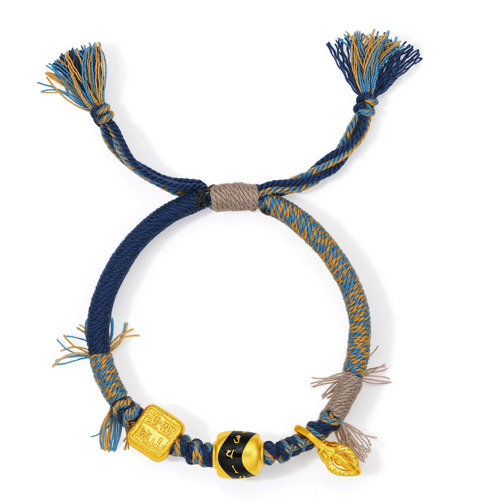 Jiuhua Mountain' 24K Gold String Bracelet Vajra A1715272