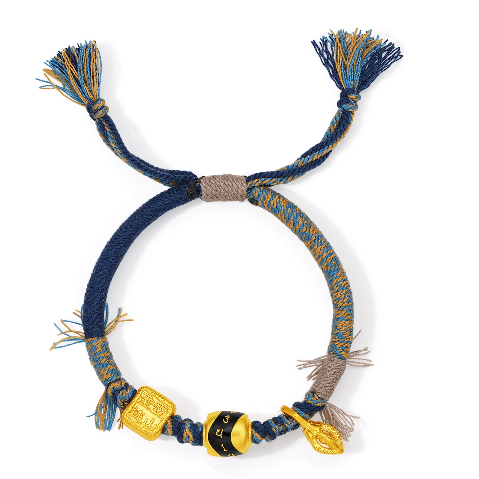 Jiuhua Mountain' 24K Gold String Bracelet Vajra A1715272