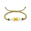 Jiuhua Mountain' 999.9 24K Gold String Bracelet Heitian Jade Ksitigarbha's Implements Y1715286