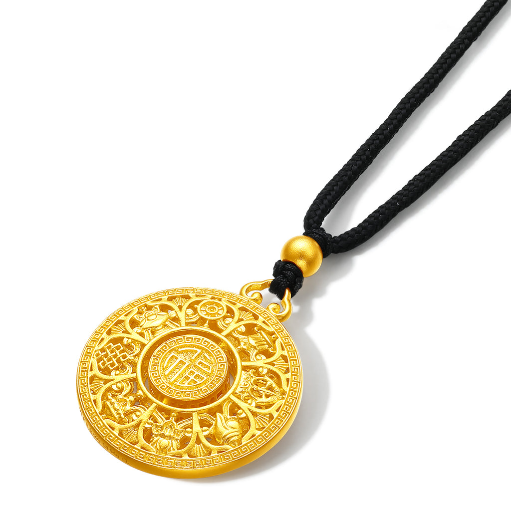 999 24K Gold Pendant Luopan 14-16g A0413470