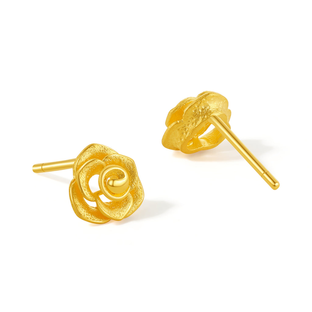 999 24K Gold Earrings Flower 2.3-3g A0911850
