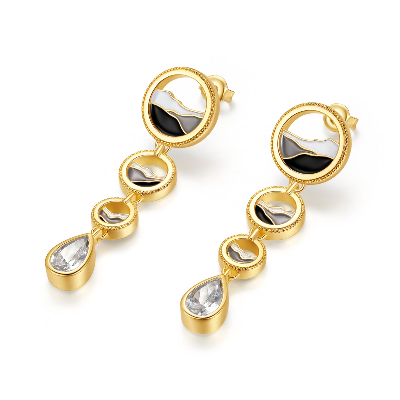 S925 Sterling Silver Earrings Cubic Zirconia 11-12.2g J0912881