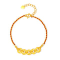 24K Gold Chain Bracelet 4.3-5.1g A0715822