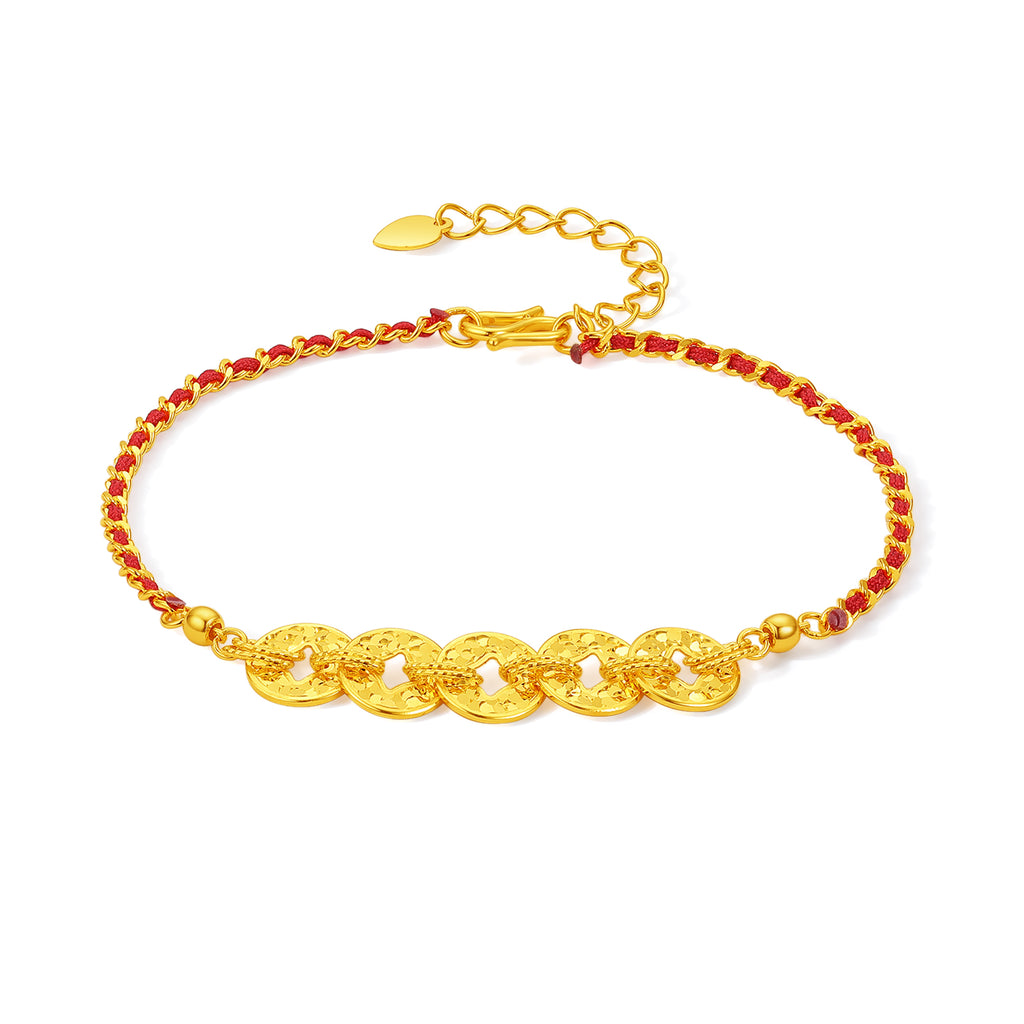 24K Gold Chain Bracelet 4.3-5.1g A0715822