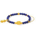 "Jiuhua Mountain" 24K Gold Beaded Bracelet Lapis Lazuli Vajra J1915264