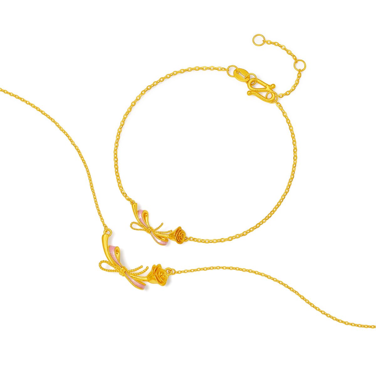 999 24K Gold Chain Bracelet Flower 2.2-2.8g A0723422