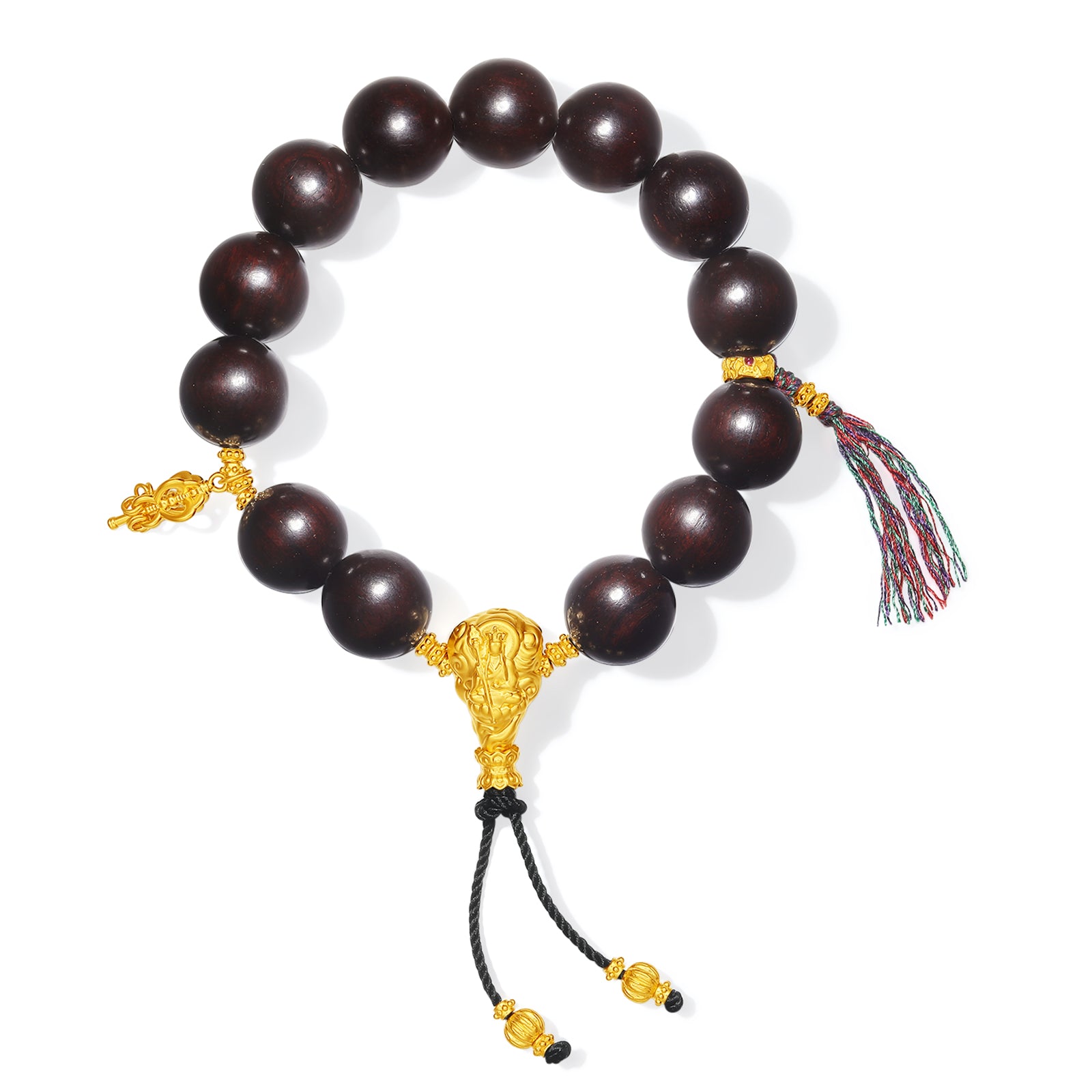 "Jiuhua Mountain" 24K Gold Beaded Bracelet Sandalwood Beads Ksitigarbha's Implements A1915268