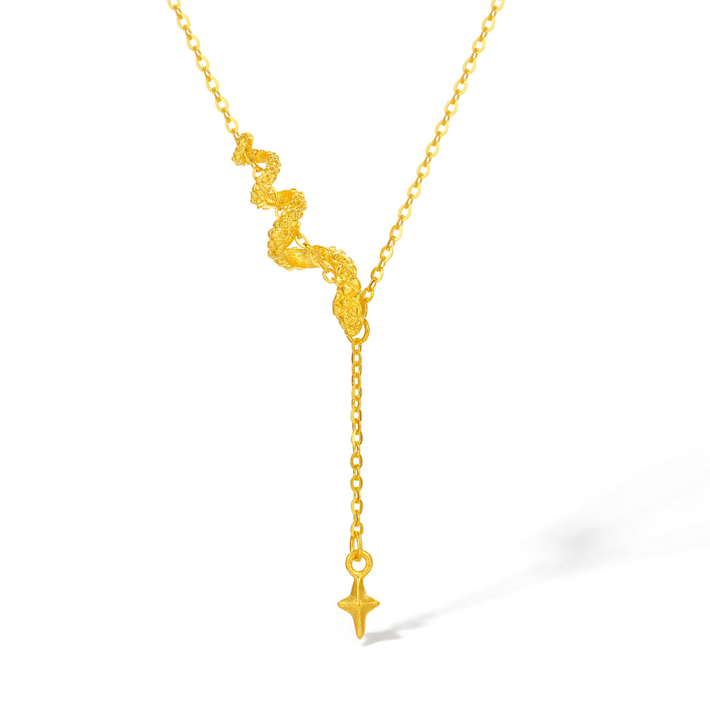 "Chinese Zodiac Snake" 999 24K Gold Pendant Necklace Snake 3.5-3.9g A0613100