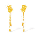 999 24K Gold Earrings Flower 3.4-3.8g A0912528