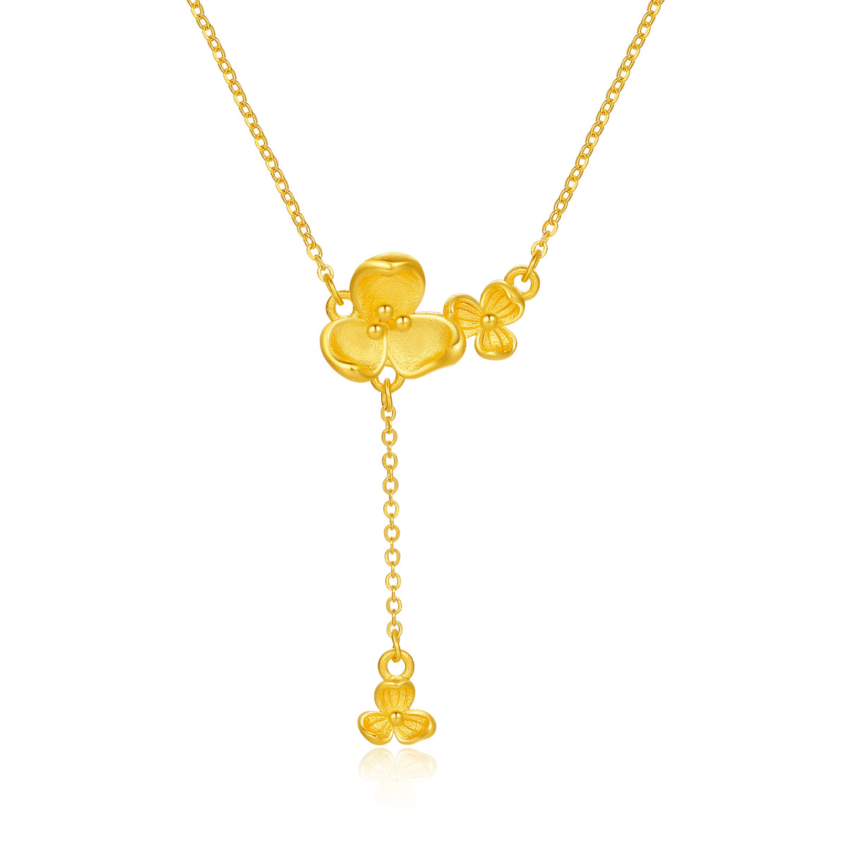 “Dream in the Garden” 999 24K Gold Pendant Necklace Flower 3.6-4g A0614953