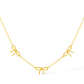 "Girl's Worries" 24K Gold Pendant Necklace Bow 3.16-3.56g A0615486