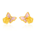 “Dream in the Garden” 999 24K Gold Earrings Flower 2.26-2.66g A0914972